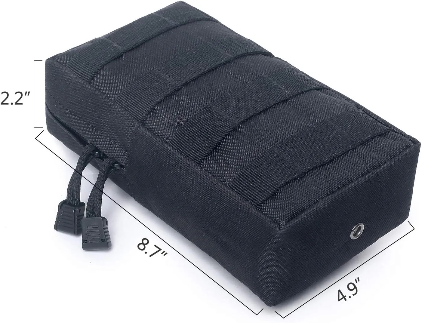 2 Pack Tactical Molle Pouches, Molle Utility Pouch, Small Tactical Bag, Belt Pouch, Compact Water-Resistant EDC Pouch with 2 Carabiners