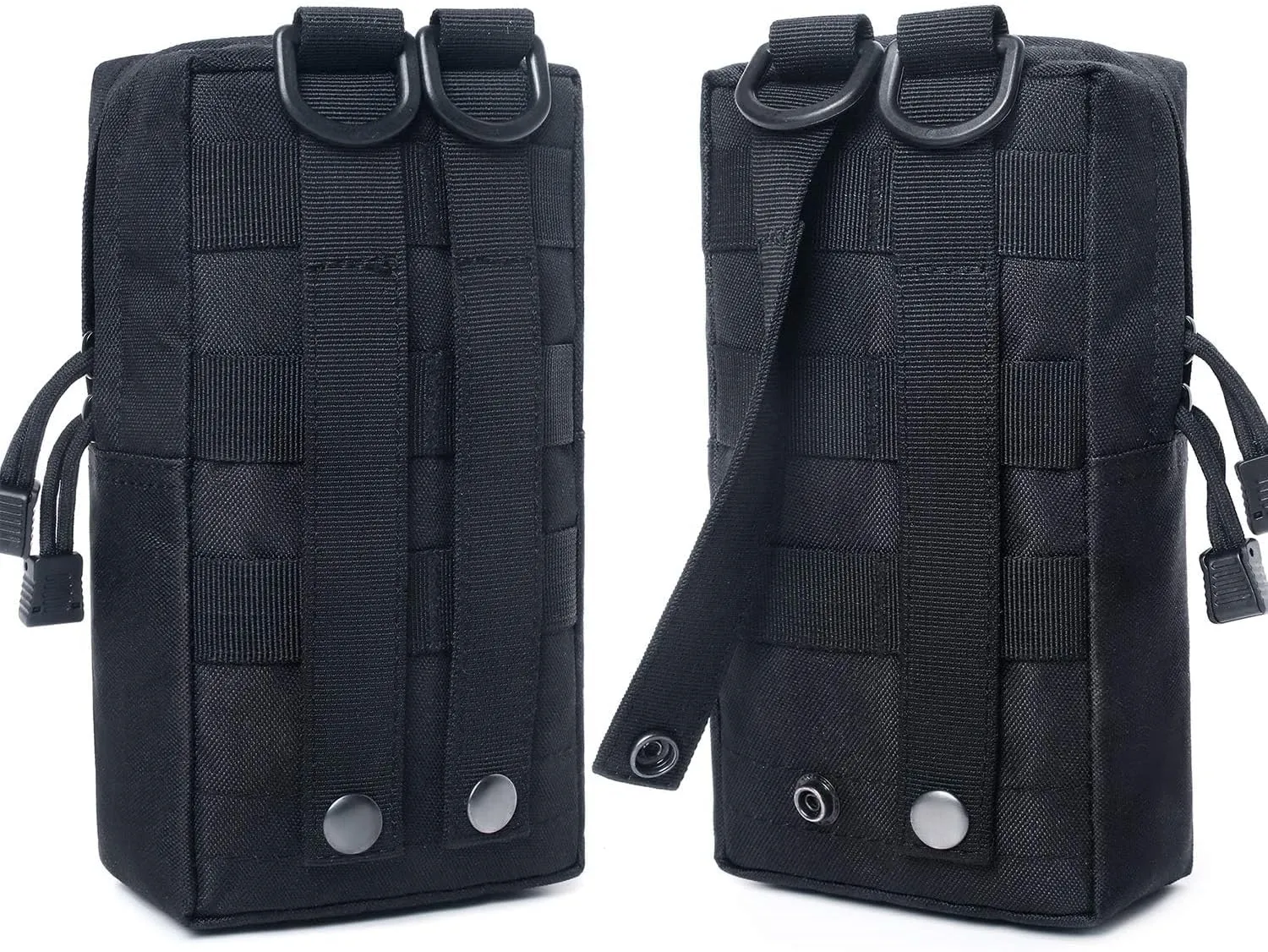 2 Pack Tactical Molle Pouches, Molle Utility Pouch, Small Tactical Bag, Belt Pouch, Compact Water-Resistant EDC Pouch with 2 Carabiners