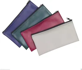 4 Piece Set PM Company Security Bank Deposit Bag/Utility Zipper Coin Bag/Cash Bag/Money Holder Pouch Safe Money Organizer Bag / 11 X 5.5 Inches (FREE RETURN) (4 Envelope - 1 of Each Color)