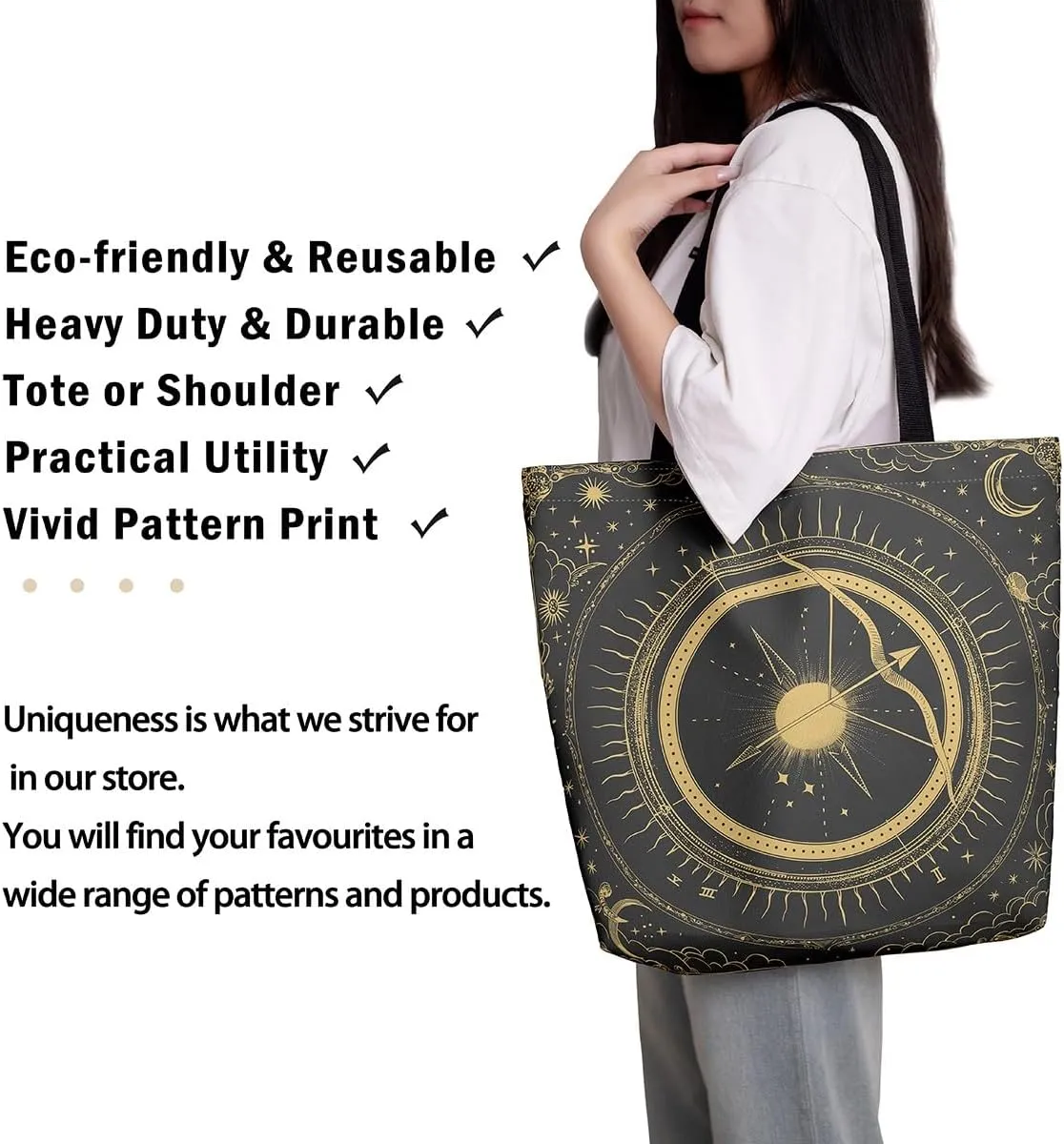Aries Cancer Taurus Canvas Bag 12 Horoscope Astrology Canvas Tote Bag Constellation Theme Reusable Grocery