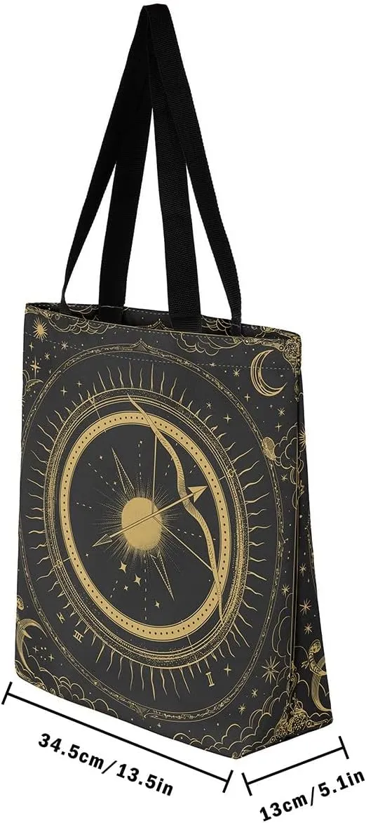 Aries Cancer Taurus Canvas Bag 12 Horoscope Astrology Canvas Tote Bag Constellation Theme Reusable Grocery