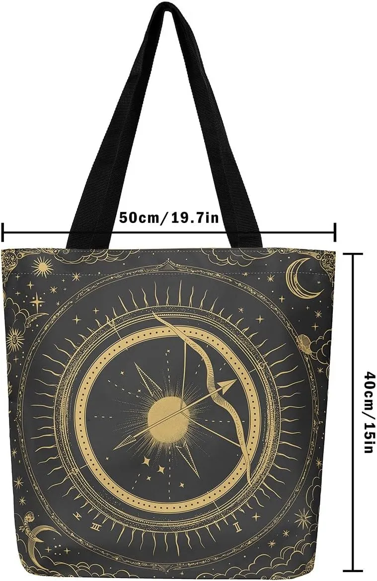 Aries Cancer Taurus Canvas Bag 12 Horoscope Astrology Canvas Tote Bag Constellation Theme Reusable Grocery