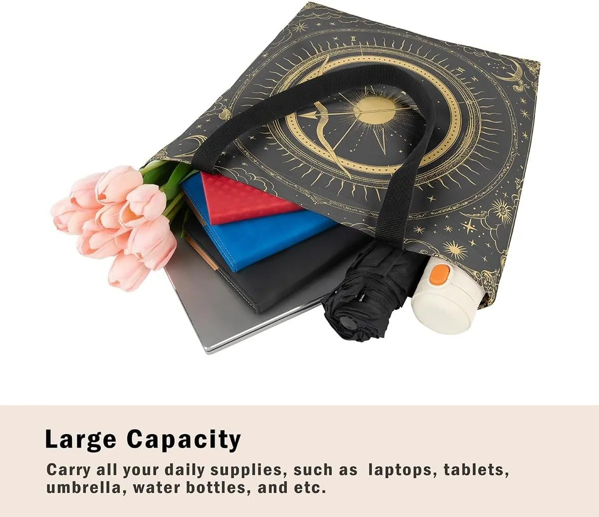 Aries Cancer Taurus Canvas Bag 12 Horoscope Astrology Canvas Tote Bag Constellation Theme Reusable Grocery