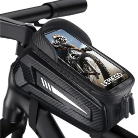 Bicycle Frame Bag Waterproof Handlebar Bag for Smartphones up to 7 Inch Mobile Phone Case Top Tube Bag with TPU Sensitive Touchscreen for Mountain Bikes, Road Bikes, Ebikes