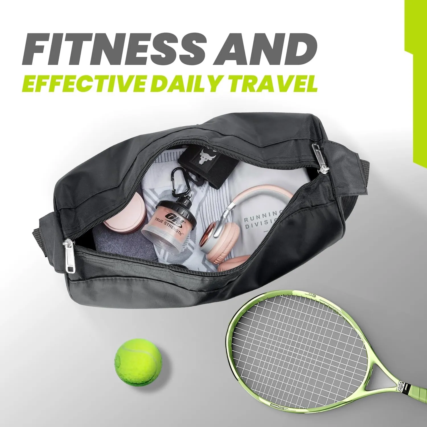 C&F BOGMOST Small Travel Duffel Bag with Shoe Compartment Foldable Waterproof Gym Bags for Gym Beach Swim Men Women Duffle Bags Lightweight Oxford Cloth Sports Bag-Dark green