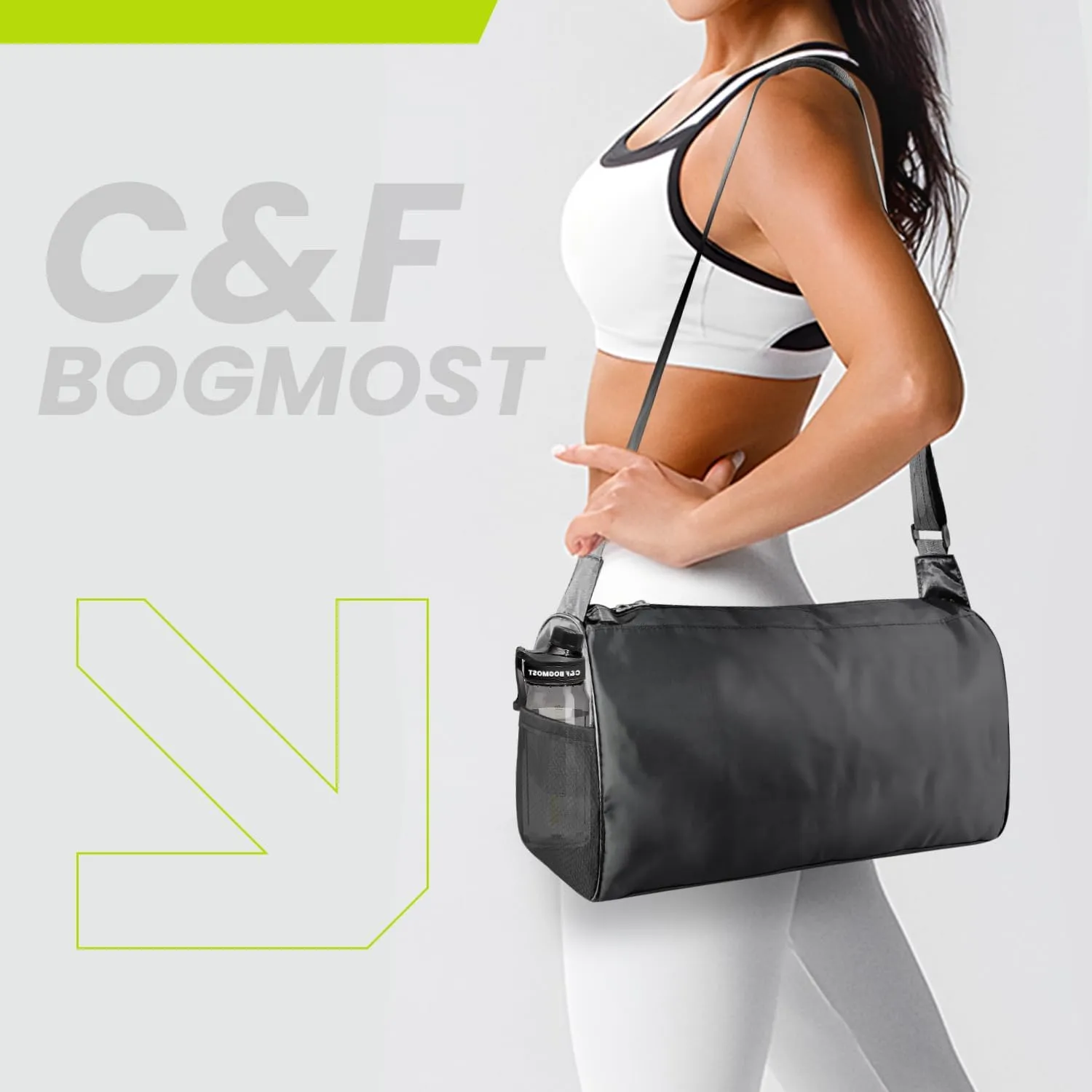 C&F BOGMOST Small Travel Duffel Bag with Shoe Compartment Foldable Waterproof Gym Bags for Gym Beach Swim Men Women Duffle Bags Lightweight Oxford Cloth Sports Bag-Dark green