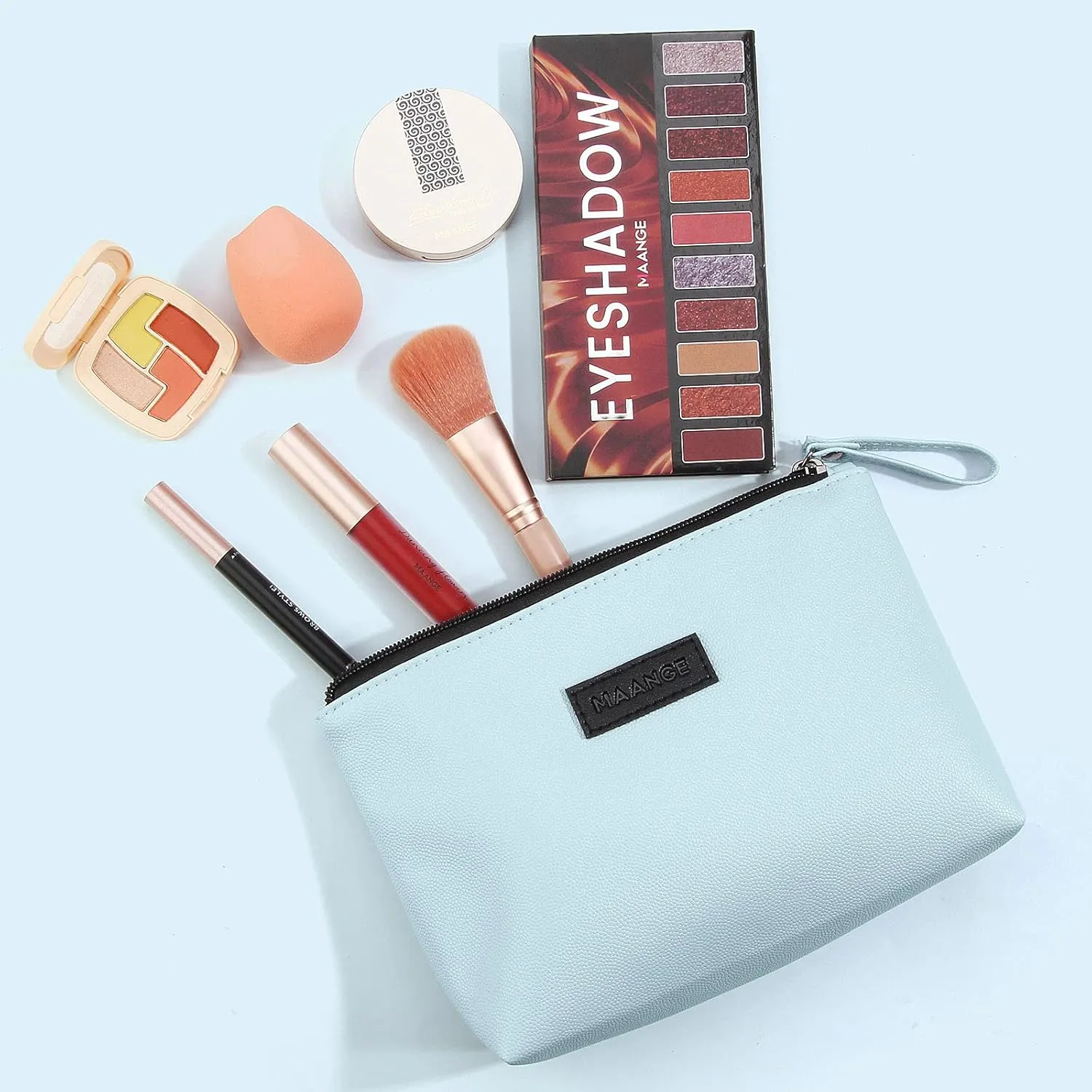 Cosmetic Bags for Women Small Makeup Bag for Purse Pu Leather Makeup Pouch Travel Makeup Bag with Zipper Make Up Bag for Travelling