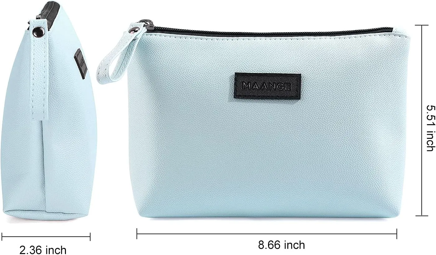 Cosmetic Bags for Women Small Makeup Bag for Purse Pu Leather Makeup Pouch Travel Makeup Bag with Zipper Make Up Bag for Travelling