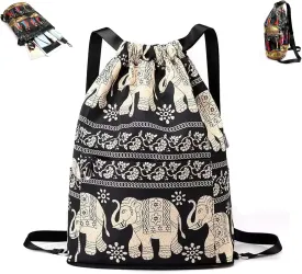 Drawstring Foldable Large Capacity Dry-wet Separation Travel Sports Backpack Waterproof Gym Bag with Multiple Pockets (C)