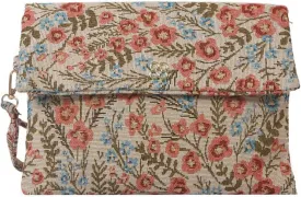Floral Clutch Purse Bag for Women Embroidery Flower Evening Handbags,Colorful Soft Woven Wristlet Envelope Wallet