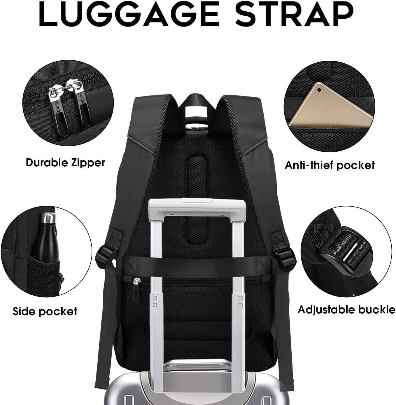 FUTURE AESTHETICS Travel Backpack for Womenmen, College Backpack Bag, Hiking Backpack,Waterproof Carry On Backpack Business Backpack(black)
