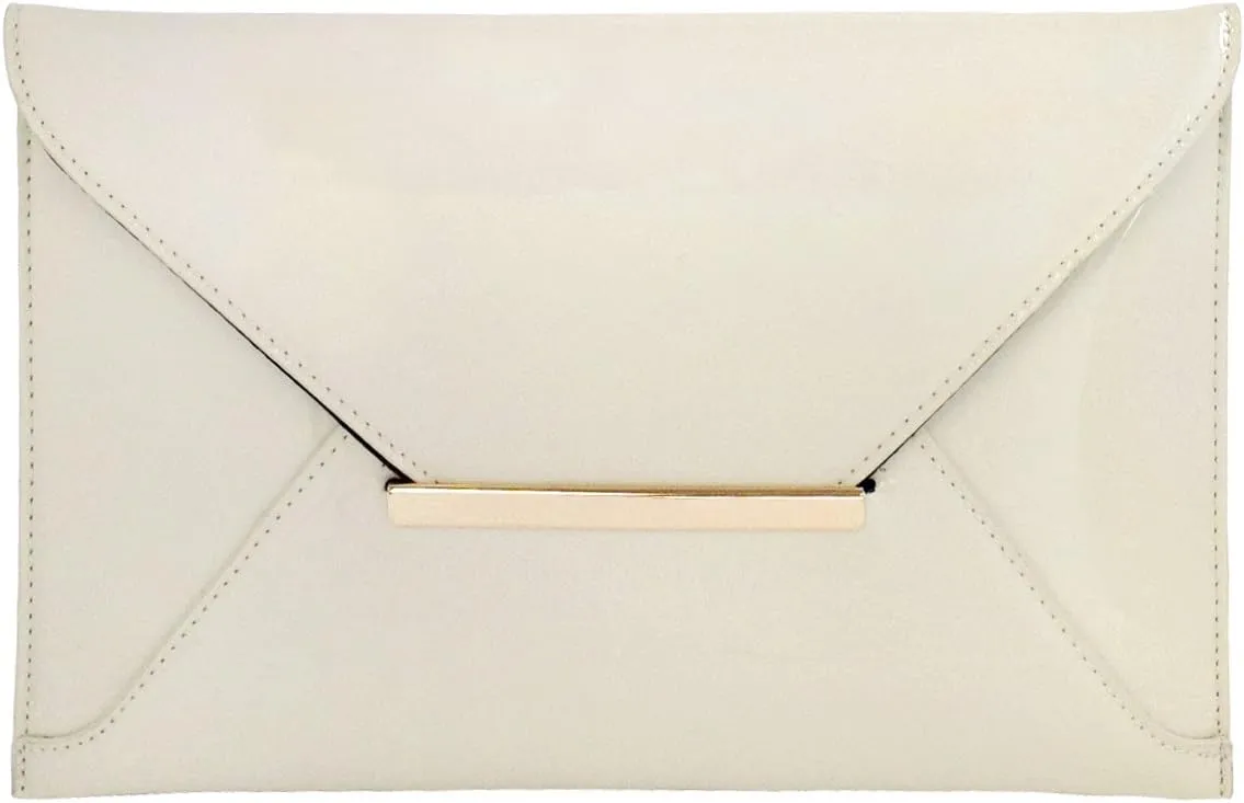 JNB Faux Patent Leather Envelope Candy Clutch Bag
