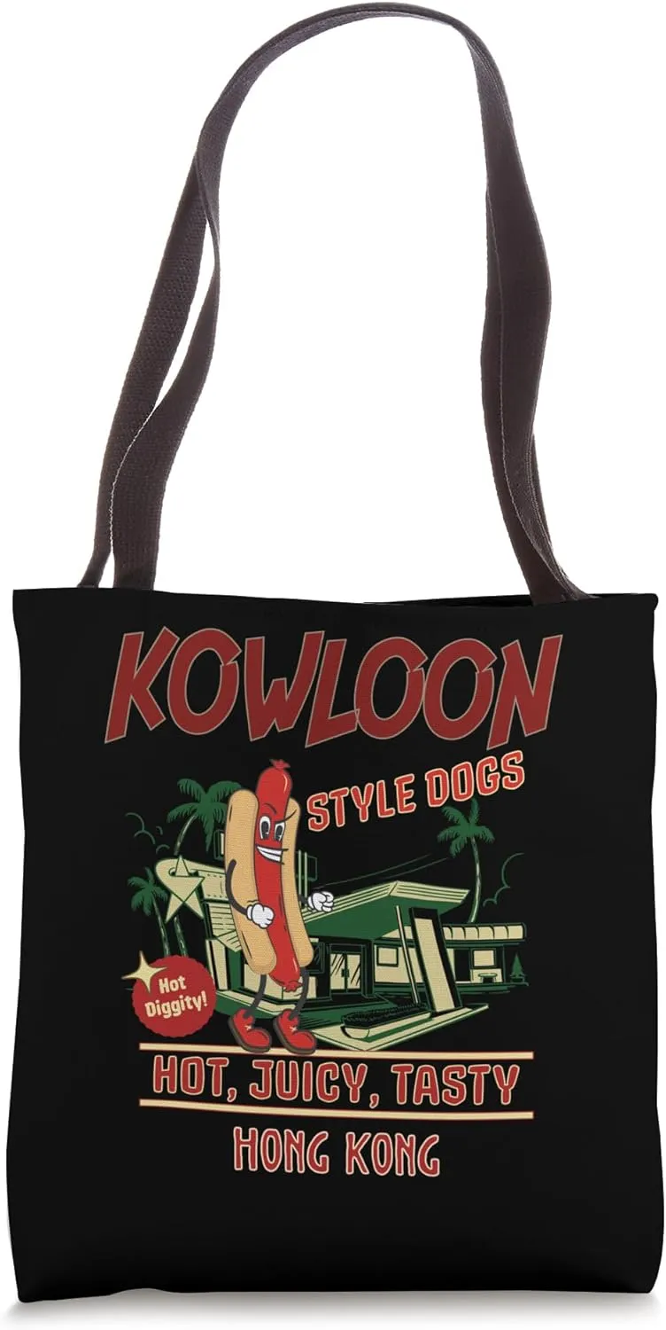 KOWLOON Style Dogs Hot Diggity Juicy Tasty Retro Tote Bag