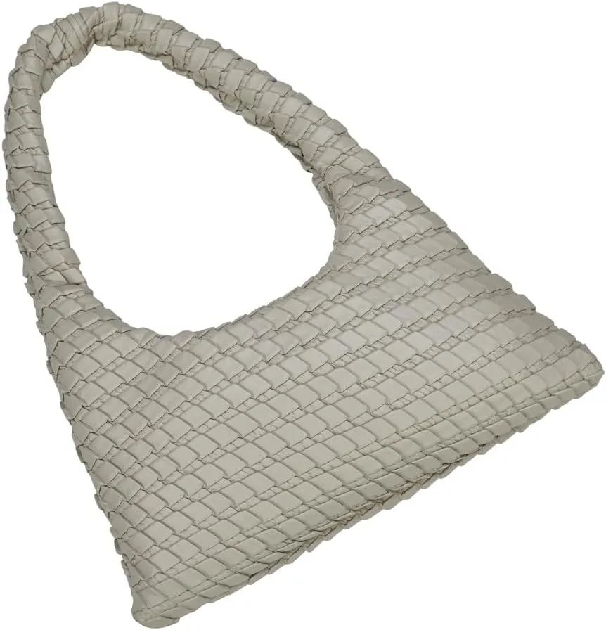 KWANI Textured Hobo Bag - PU Leather Shoulder Tote Handbag for Women, Magnetic Closure, Casual Work Travel Bag