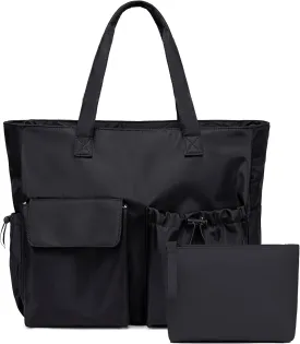 LEDAOU Beach Bag for Women Waterproof Sandproof Tote Bag Pool Bag with Zipper for Gym Shopping Travel with Wet Pocket