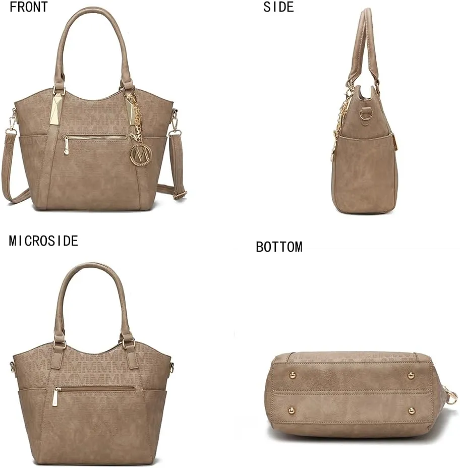 MKF Collection Tote Satchel Handbag for Women: PU Leather Shoulder Bag  Top-Handle Purse, Ladies Pocketbook By Mia K
