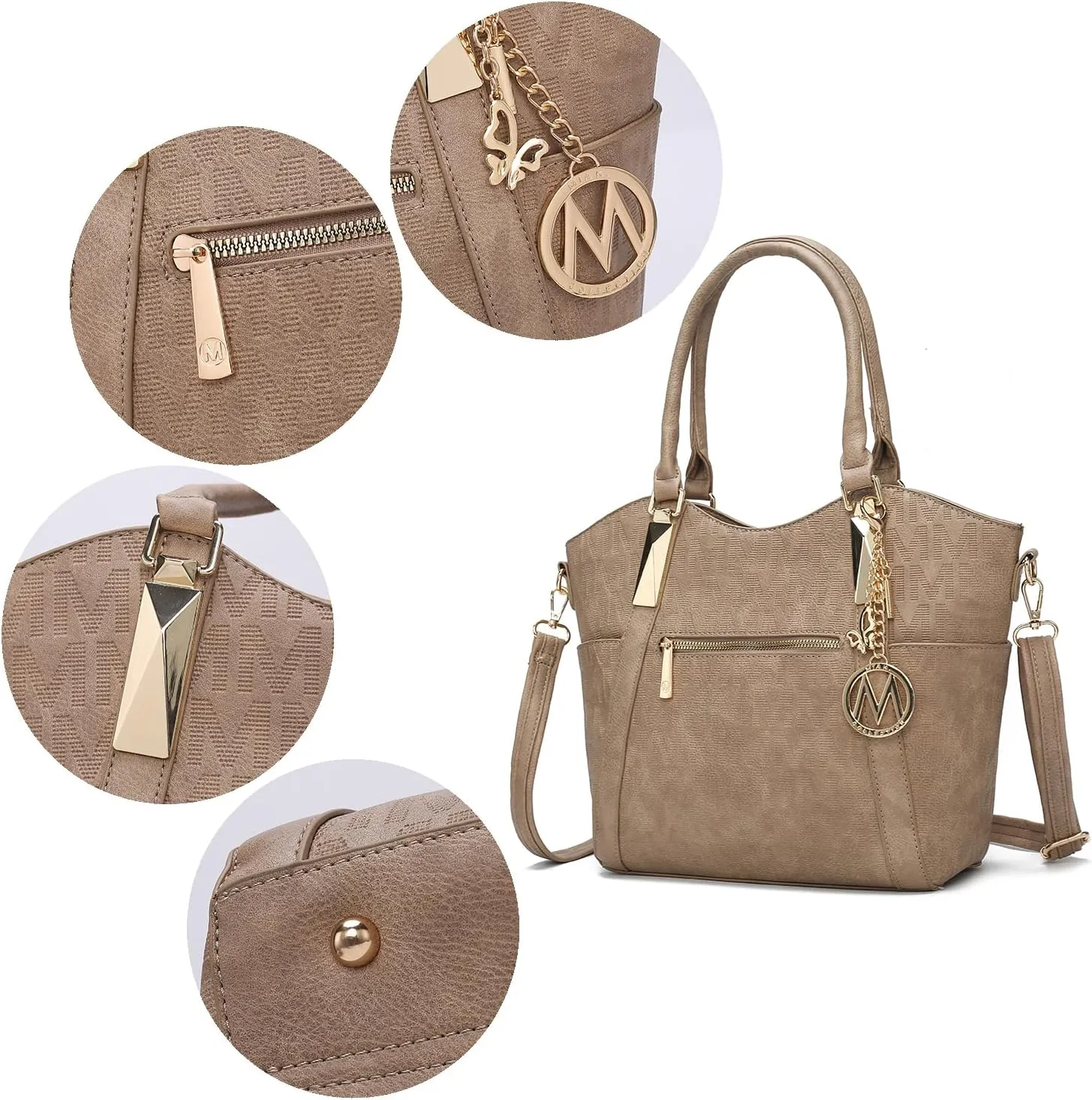 MKF Collection Tote Satchel Handbag for Women: PU Leather Shoulder Bag  Top-Handle Purse, Ladies Pocketbook By Mia K