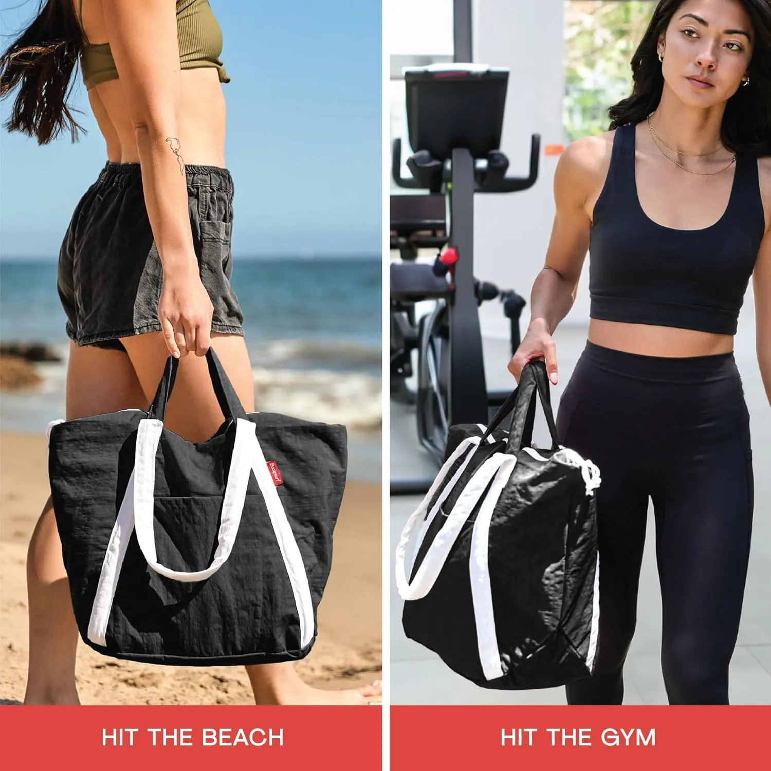 Packable Beach Bag Waterproof Sandproof - Lightweight & Foldable Travel Tote for Summer, Pool, Boat, Vacation, Gym