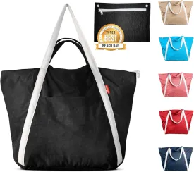 Packable Beach Bag Waterproof Sandproof - Lightweight & Foldable Travel Tote for Summer, Pool, Boat, Vacation, Gym