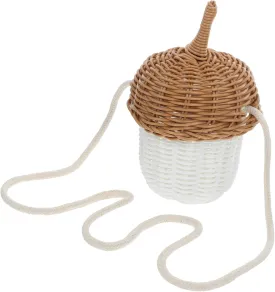 Rattan Bags for Women: Acorn Crossbody Bag Handwoven Shoulder Tote Picnic Decor Handcraft Wall Hanging Basket