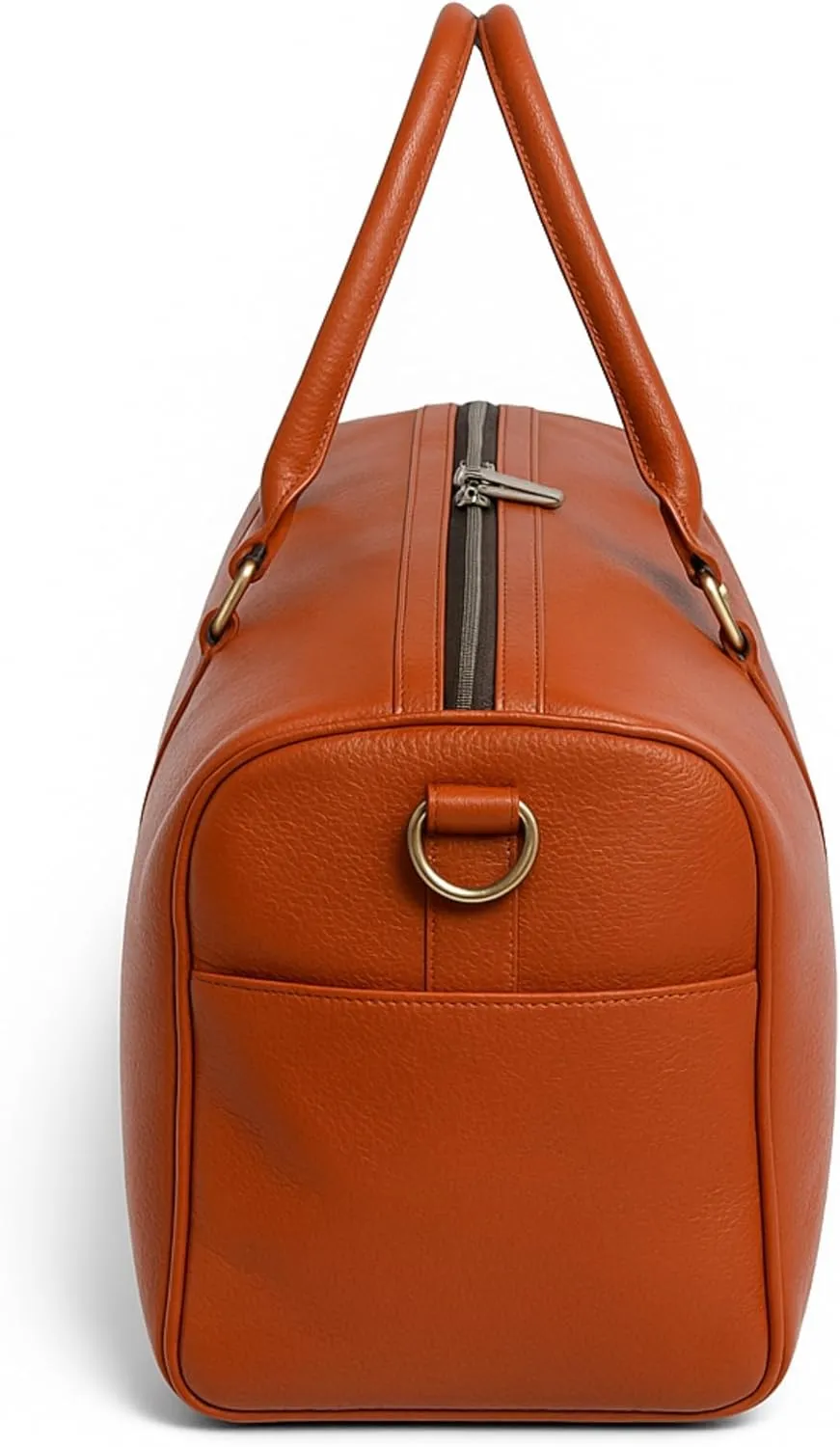Real Cowhide Leather Travel Duffel Bag  Waterproof Weekender Overnight Bag, Vintage Handcrafted Travel Carry-On Luggage (Tan)