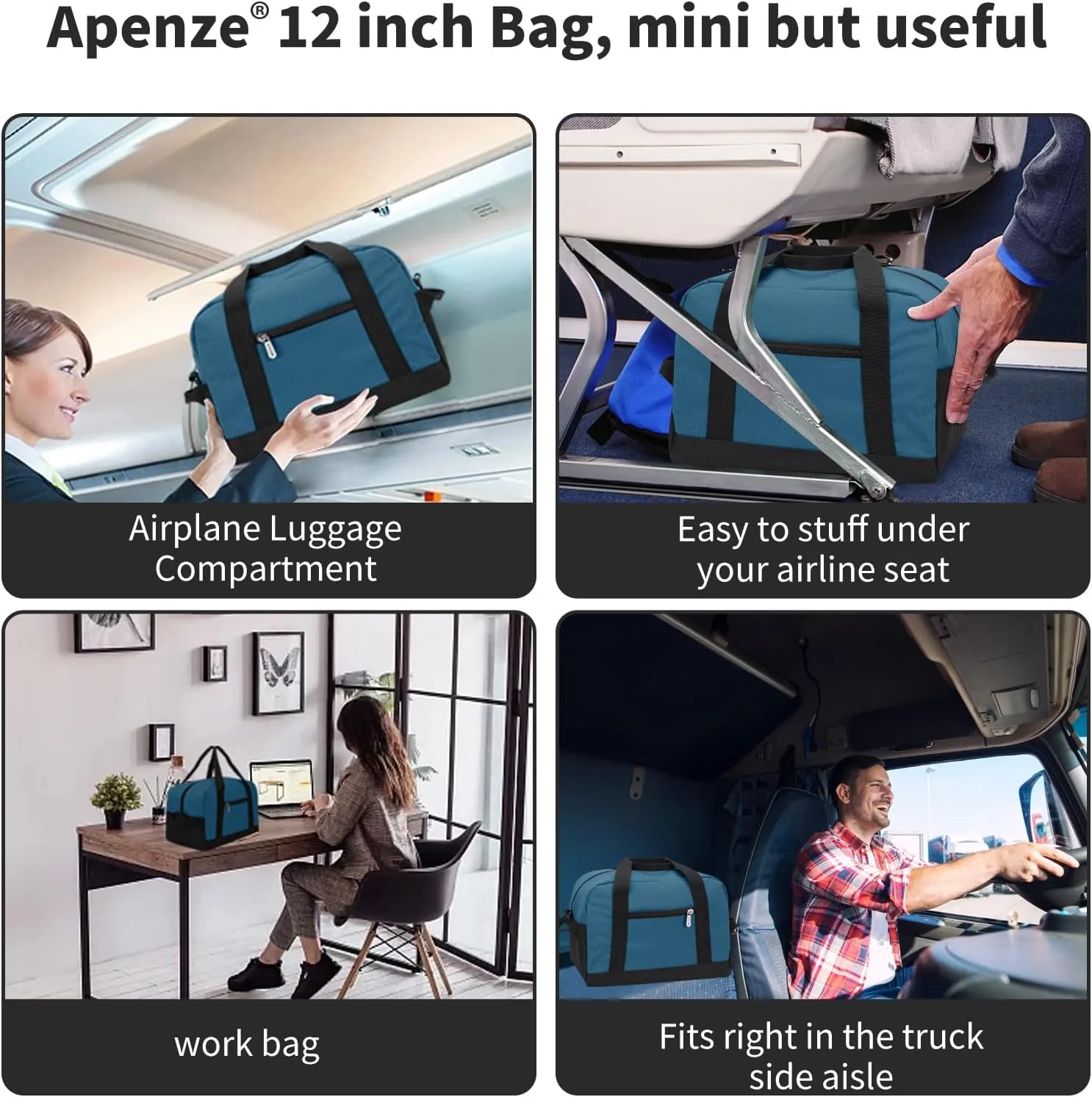 Small Gym Bag Carry On Bag - 12 in Mini Duffle Bag Lightweight for Overnight Travel(Blue)