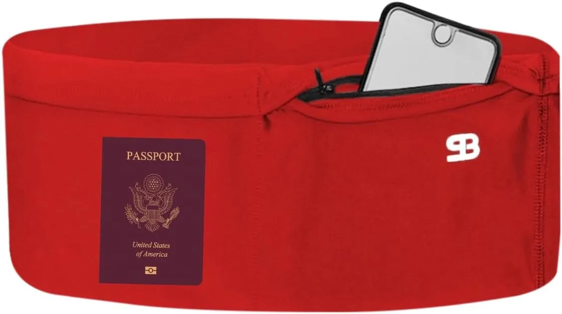 StashBandz Running Belt for Women & Men  Money Belt with 4 Large Secure Pockets (1 Zippered) | Fanny Pack & Phone Holder for Running, Travel, Hiking, and Workouts