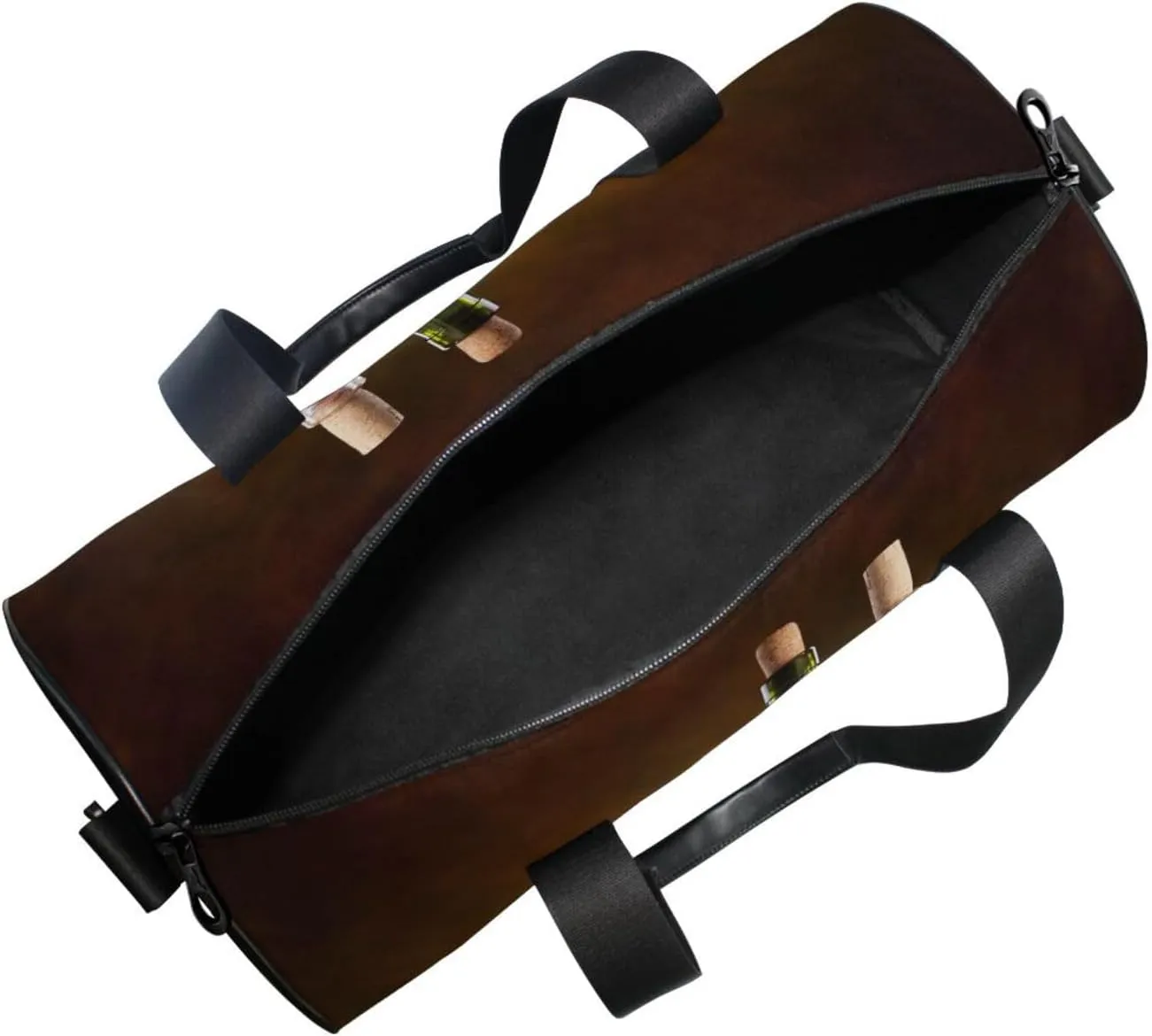 Still Life with Wine Bottles, Glasses Oak Barrels Retro Style Portable Gym Bag, Travel Bag, Luggage bag, Sports Bag, Toiletry Bag with Handles, Detachable Shoulder Strap 17.6 x 9 x 9 inch