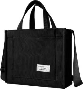 Tote Bag for Women, Small Casual Fashion Corduroy Shoulder Bag, for Work Travel Crossbody Bag Handbag with Pocket