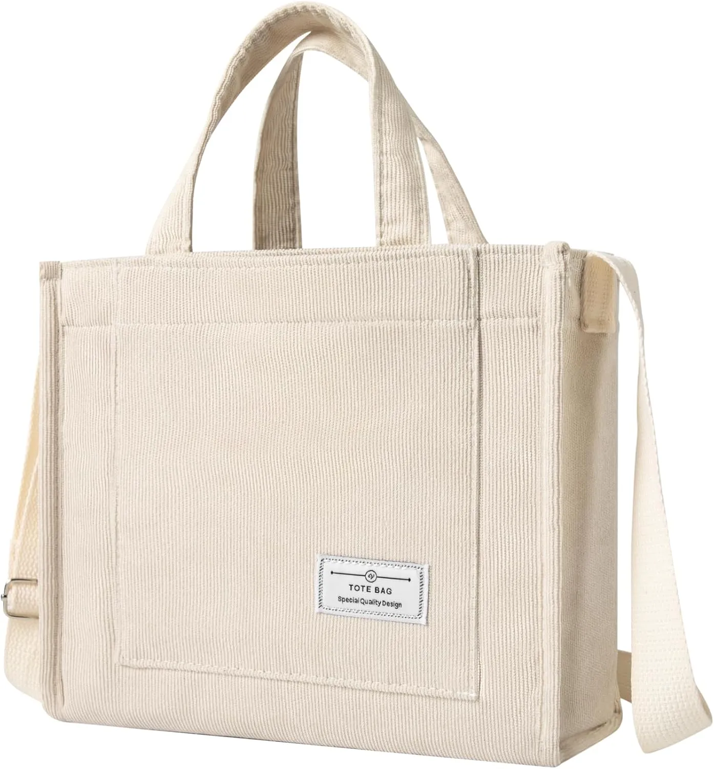 Tote Bag for Women, Small Casual Fashion Corduroy Shoulder Bag, for Work Travel Crossbody Bag Handbag with Pocket