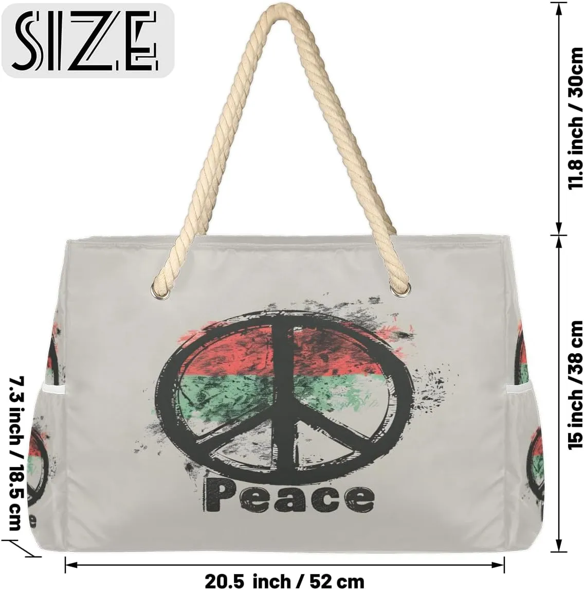 Tote Beach Bag for Women Large Zipper Beach Bags Waterproof Sandproof Gym Swim Pool Travel Bag