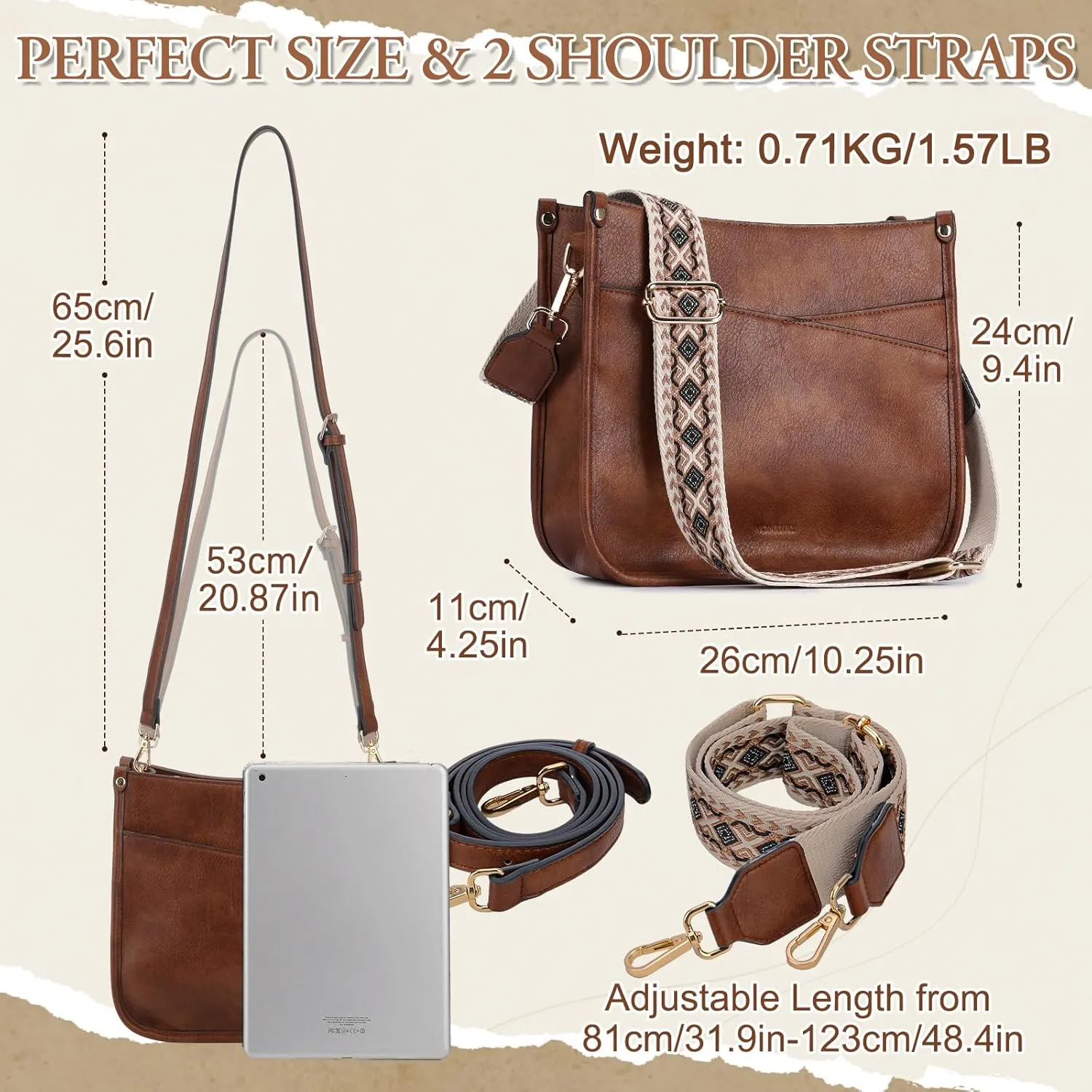 VX VONXURY Shoulder Bag for Women,Trendy Vegan Leather Crossbody Bag,Fashion Bucket Bag with 2PCS Adjustable Straps