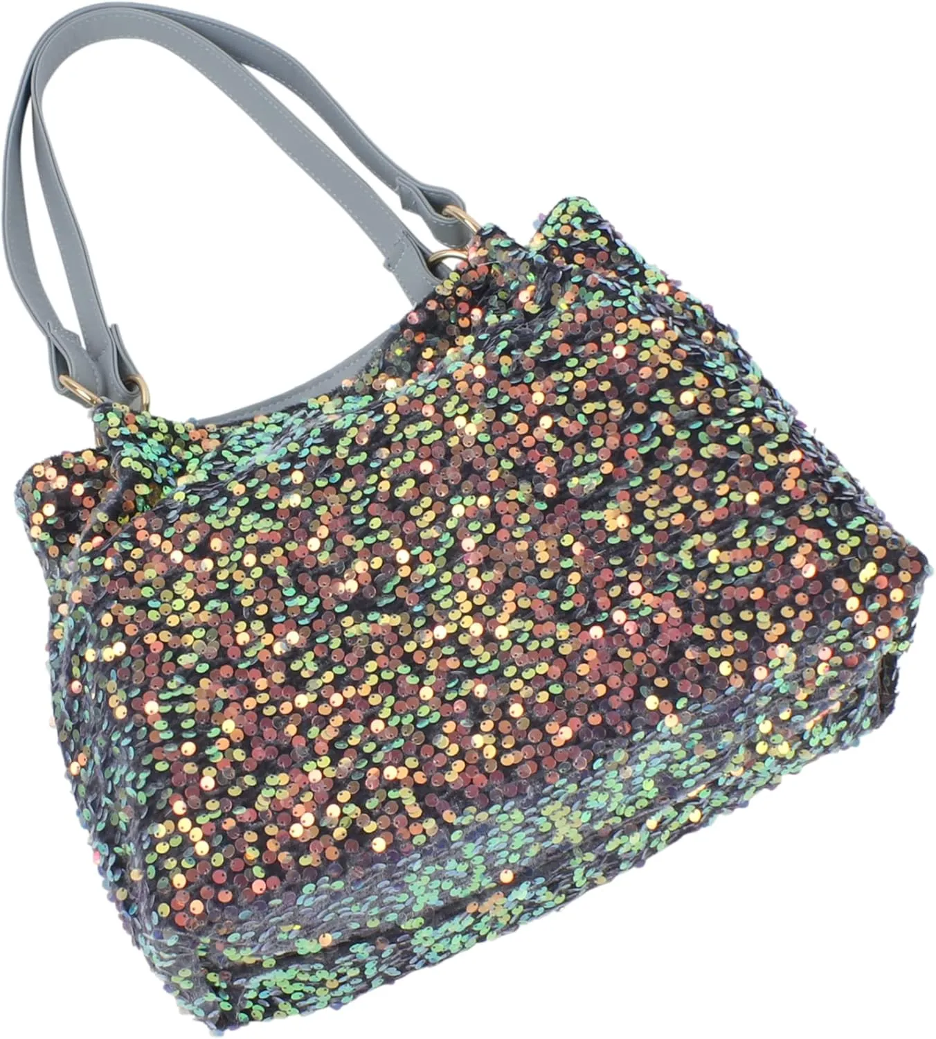 ZLM BAG US Women's Glitter Sequins Shoulder Tote Big Capacity Shimmer Shopping Bag Sparkling Handbag Purse