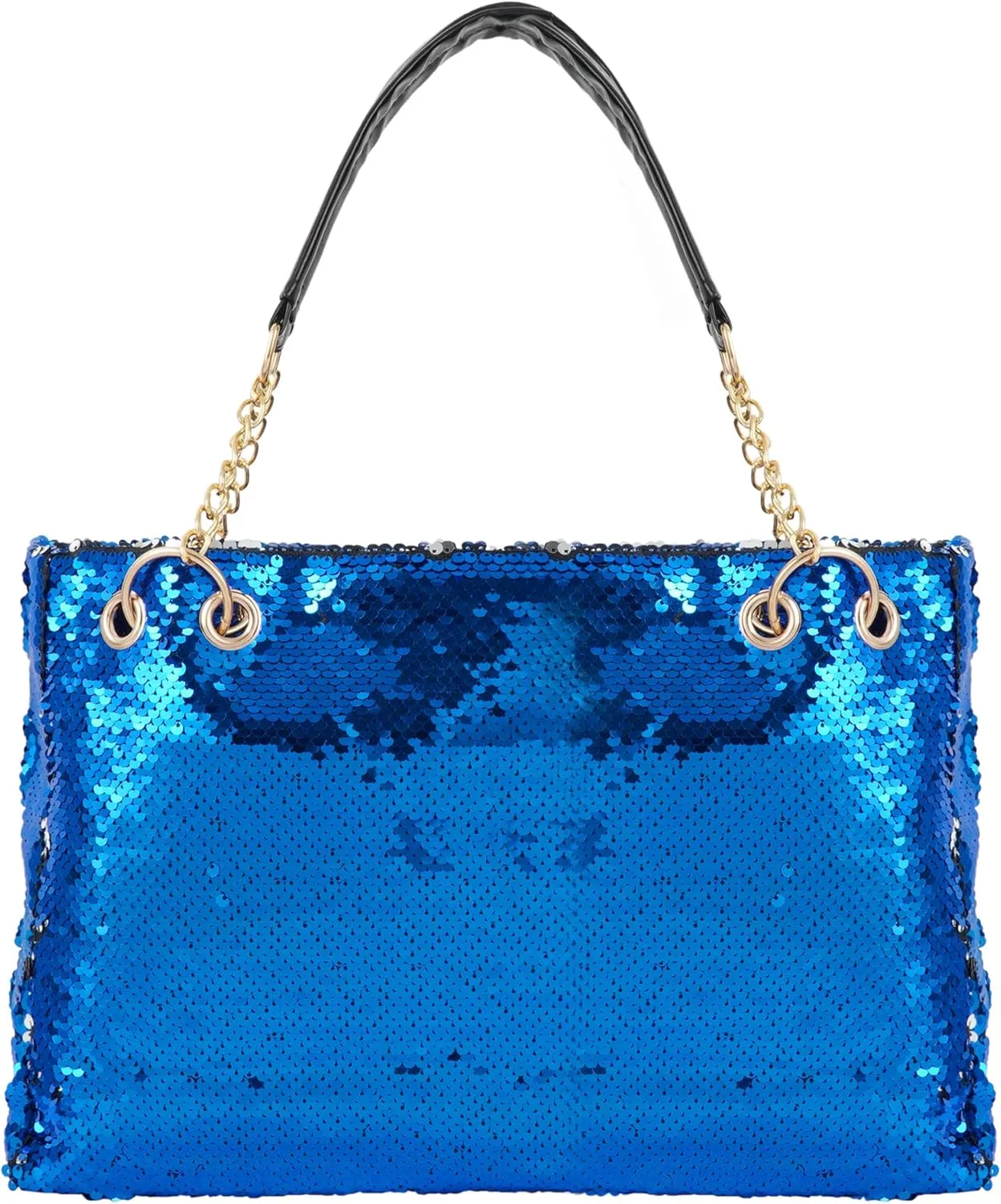ZLM BAG US Women's Glitter Sequins Shoulder Tote Big Capacity Shimmer Shopping Bag Sparkling Handbag Purse