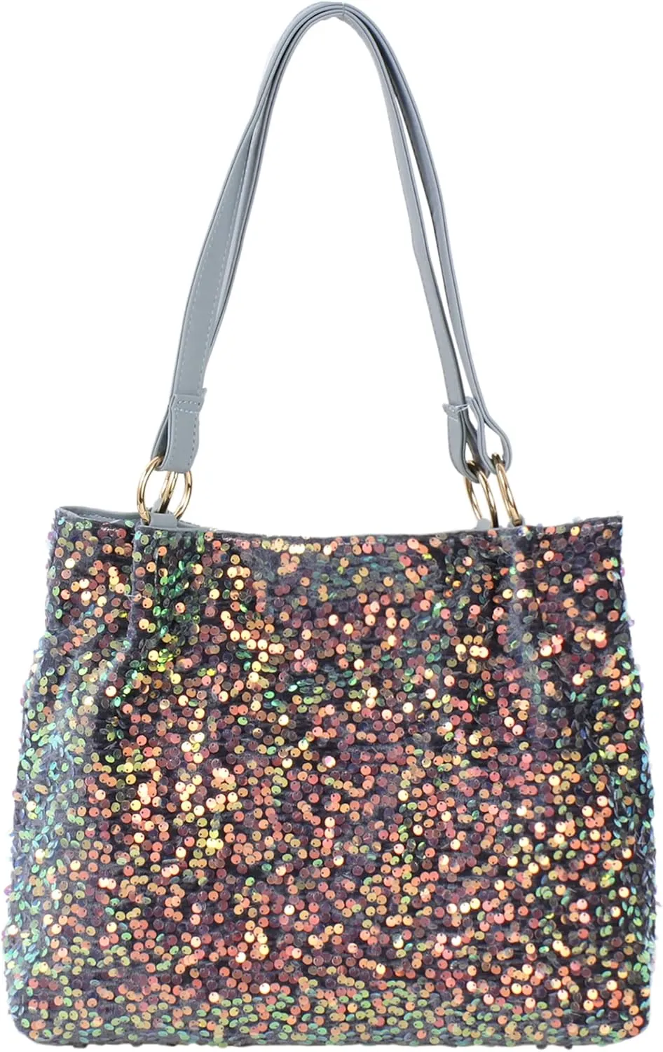 ZLM BAG US Women's Glitter Sequins Shoulder Tote Big Capacity Shimmer Shopping Bag Sparkling Handbag Purse