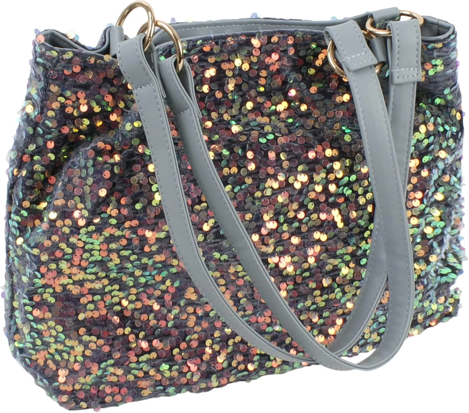 ZLM BAG US Women's Glitter Sequins Shoulder Tote Big Capacity Shimmer Shopping Bag Sparkling Handbag Purse